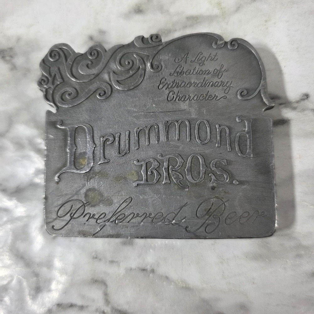 Vintage Drummond Bros. Beer Belt Buckle See Description